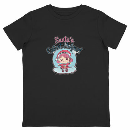 Santa's Cutest Helper Kawaii Christmas T-Shirt for Kids