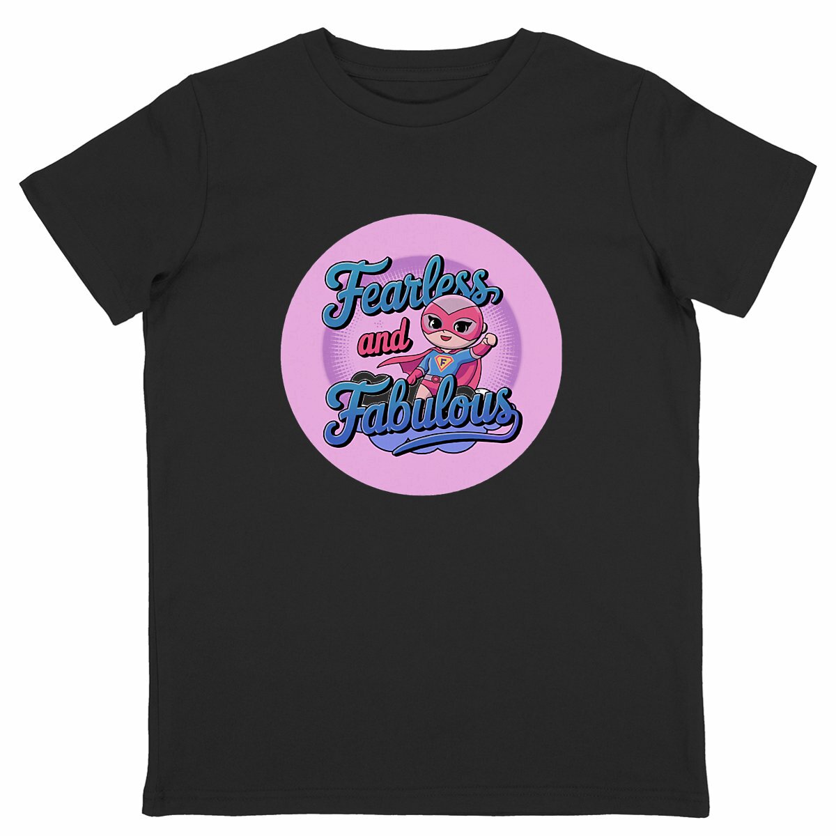 Cute Kawaii Girl Superhero T-Shirt for Kids – Fearless, Fun, and Fabulous!