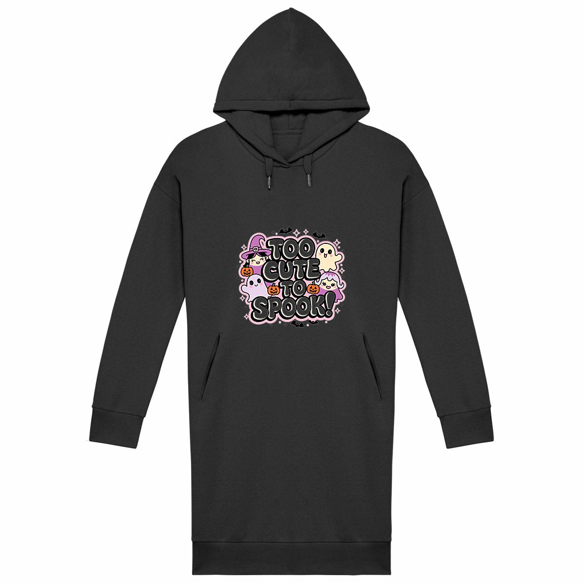 Too Cute to Spook Kawaii Halloween Hoodie Dress