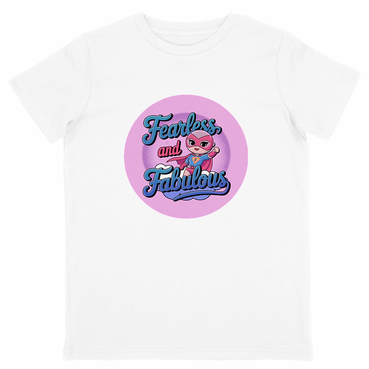 Cute Kawaii Girl Superhero T-Shirt for Kids – Fearless, Fun, and Fabulous!