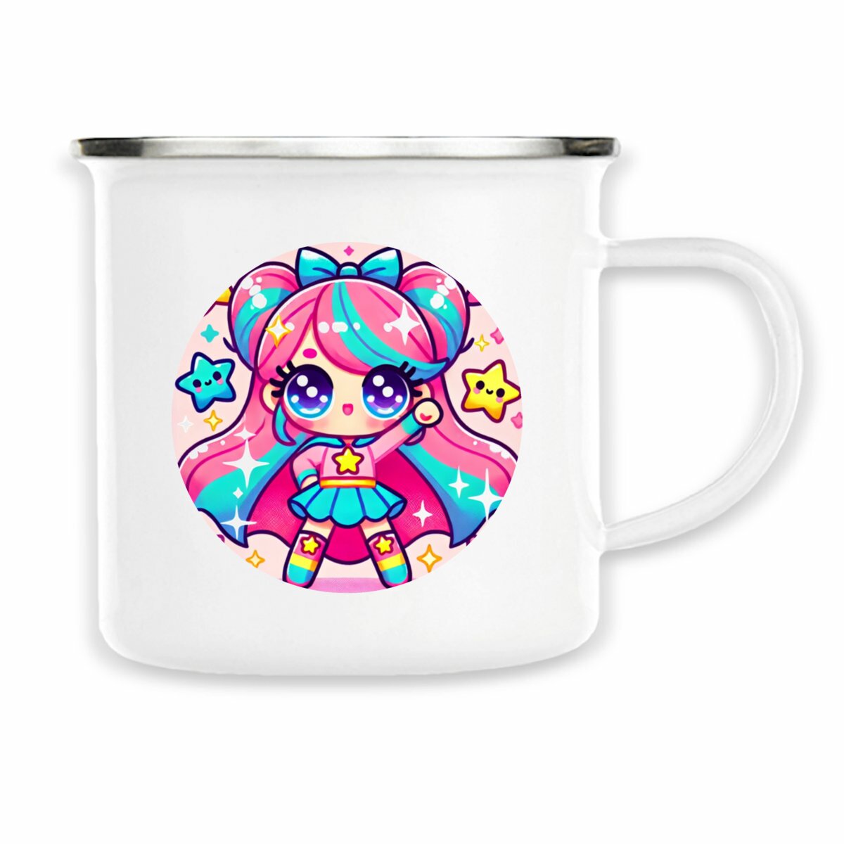 Cute Kawaii Girl Superhero Mug