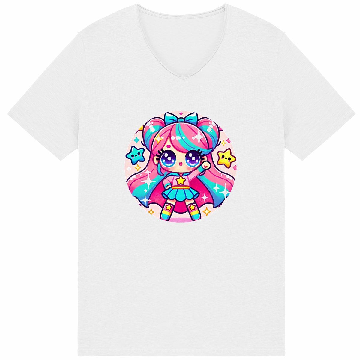 Adorable Kawaii Girl Superhero Shirt