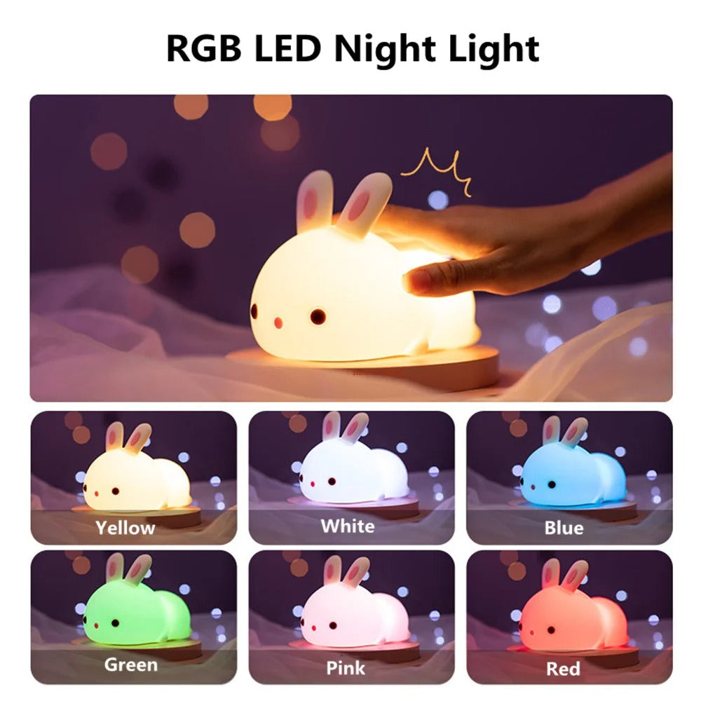 Adorable Bunny Night Light - Soft, Squishy, and Perfect for All Ages!