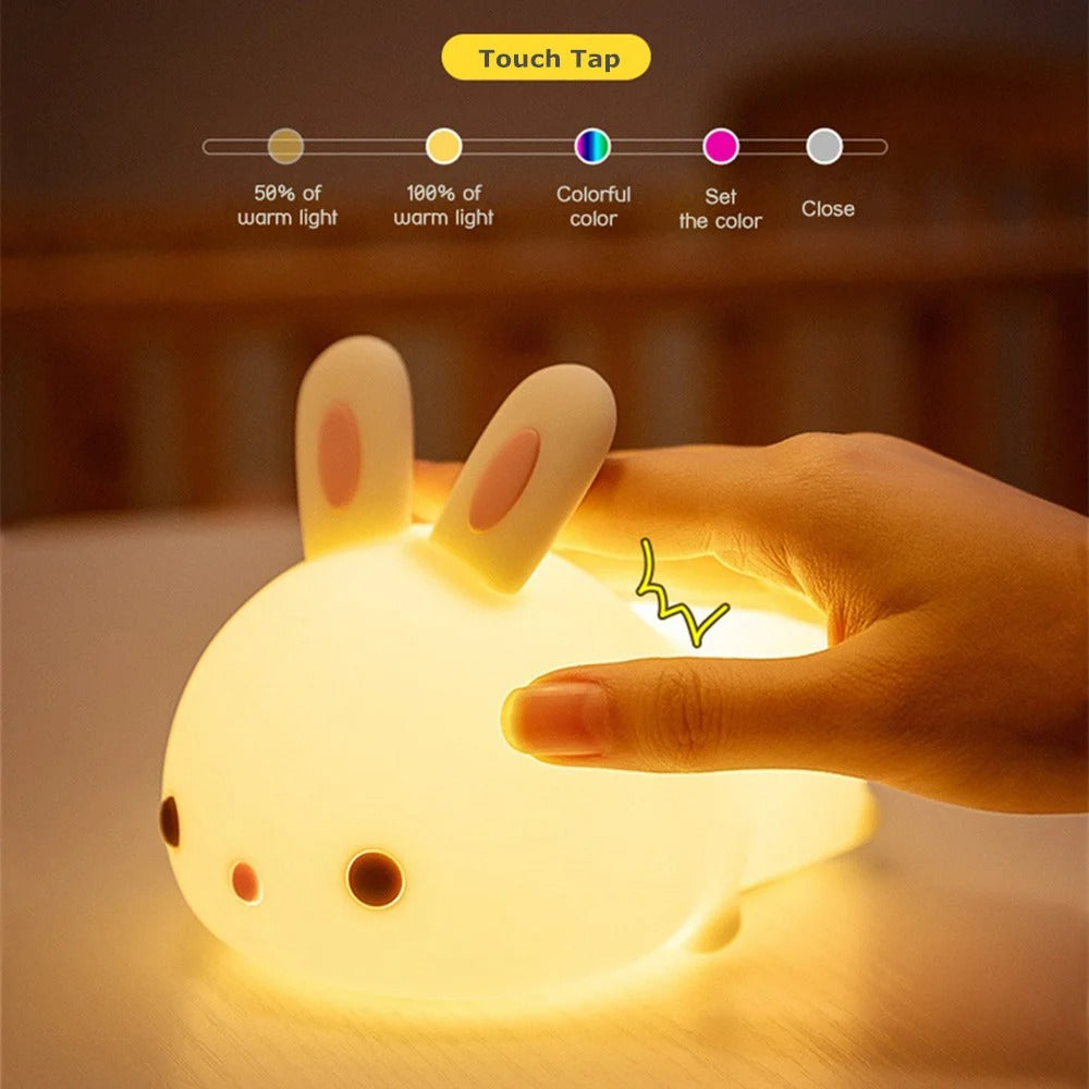 Adorable Bunny Night Light - Soft, Squishy, and Perfect for All Ages!