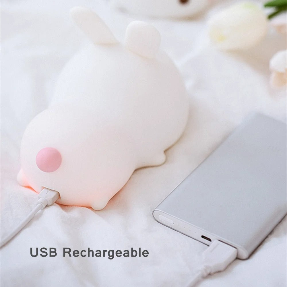 Adorable Bunny Night Light - Soft, Squishy, and Perfect for All Ages!