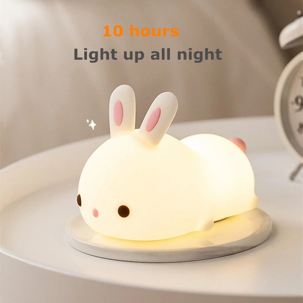 Adorable Bunny Night Light - Soft, Squishy, and Perfect for All Ages!