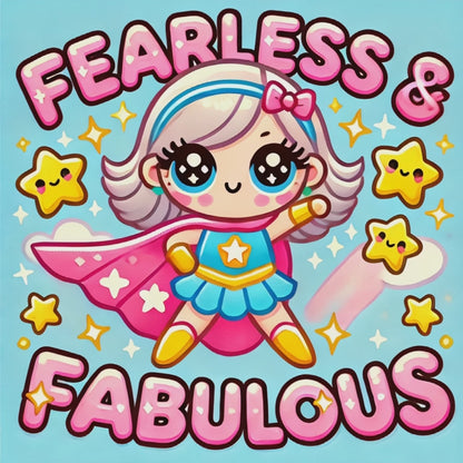 Cute Kawaii Girl Fearless and Fabulous 11oz Ceramic Mug