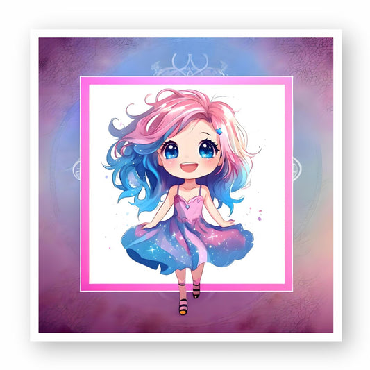 Adorable Kawaii Galaxy Girl Stickers - Cute, Colorful, and Fun!